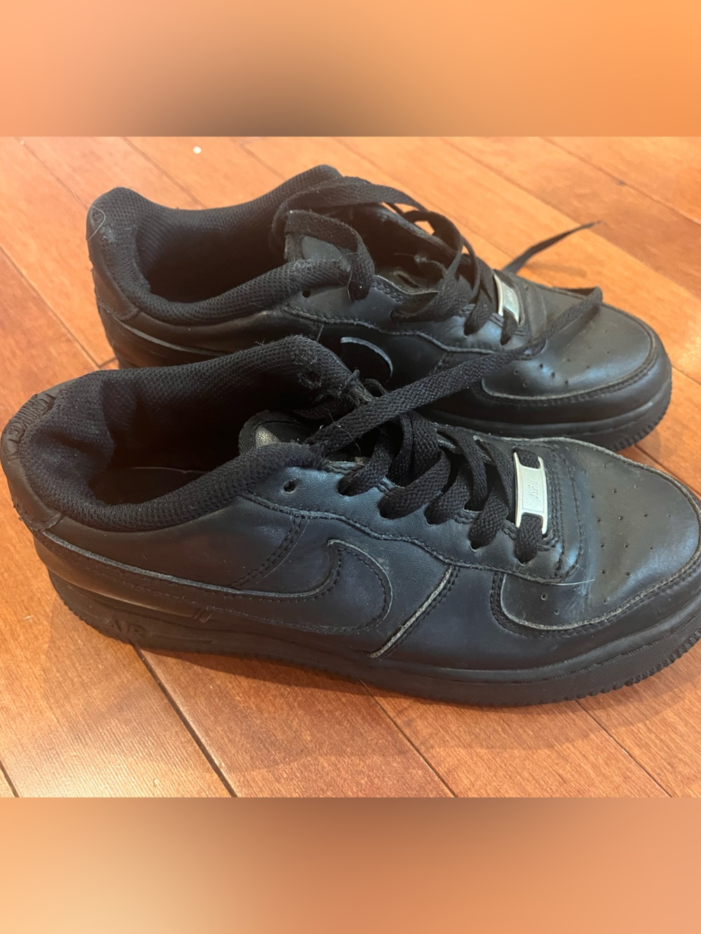 Nike AirForce Black Sneakers. Youth size 5